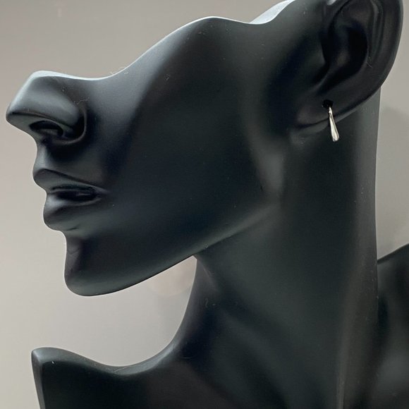 S925 Stamped Sterling Silver Small Water Drop Earrings - Picture 2 of 7